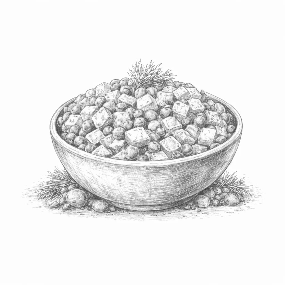 Салат «Оливье» вегетарианский