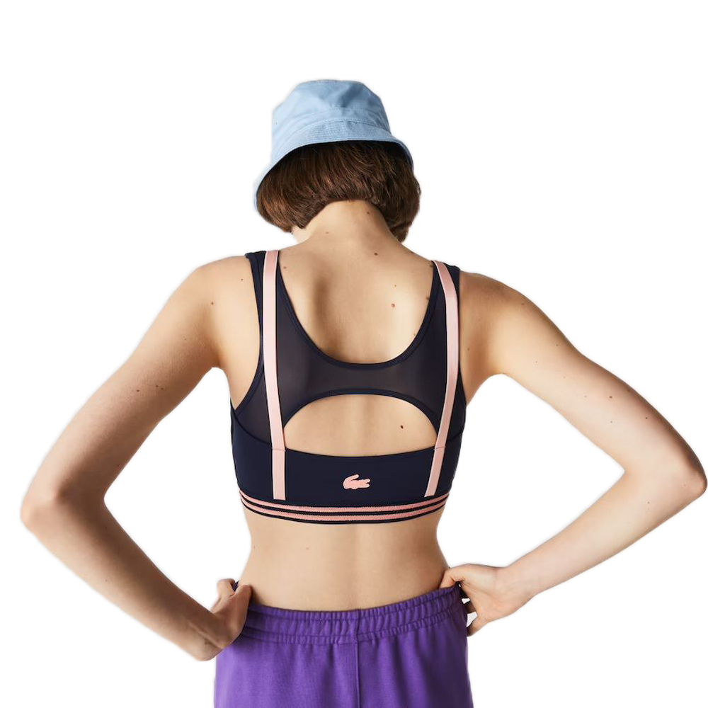 ТОП теннисный Lacoste Contrast Accents And Cut-Outs Sports Bra - небесный
