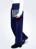 Брюки палаццо для девочки школьные на резинке