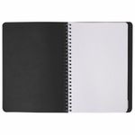 Тетрадь А5 (148x218 мм), BRAUBERG "Office PRO", гибкая, под кожу, гребень, 80 л., черная, 111046