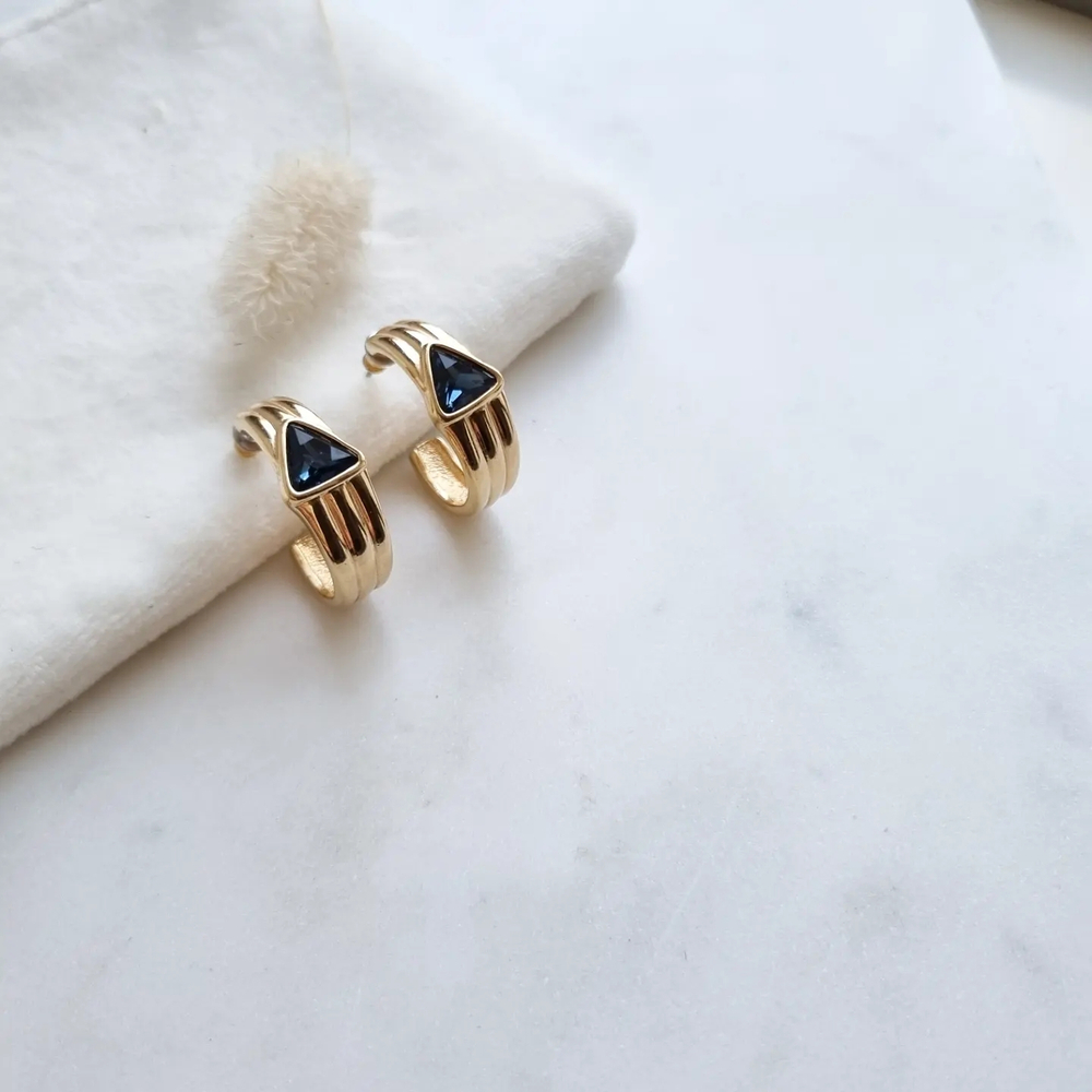 Серьги Swarovski с синими кристаллами