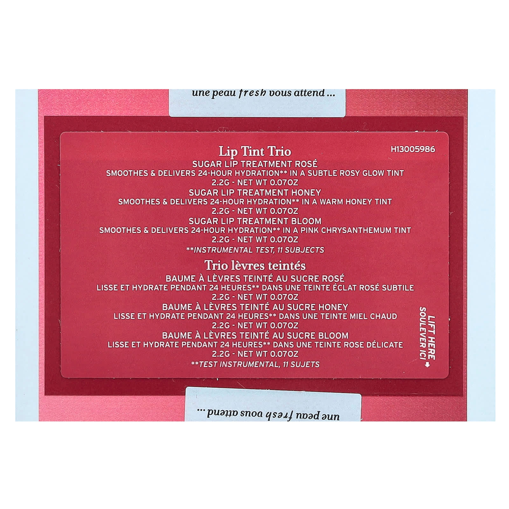 Fresh, Sugar Lip Treatment, трио оттенка для губ, 3 шт. В упаковке, 2,2 г (0,07 унции)