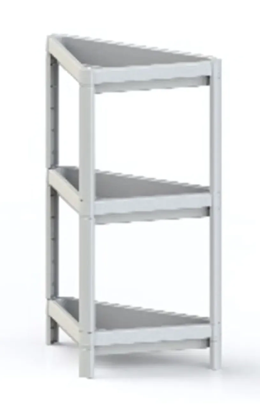Этажерка 3-х секционная KLEO угловая, цвет белый,44,2*33*70см