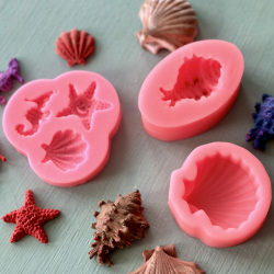 Набор силиконовых молдов "Ракушки" (5 фигур, 3 шт)