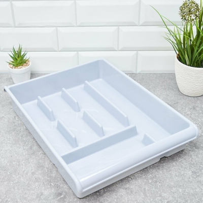 Лоток для столовых приборов 405*305*70мм, цвет дымчатый, №6