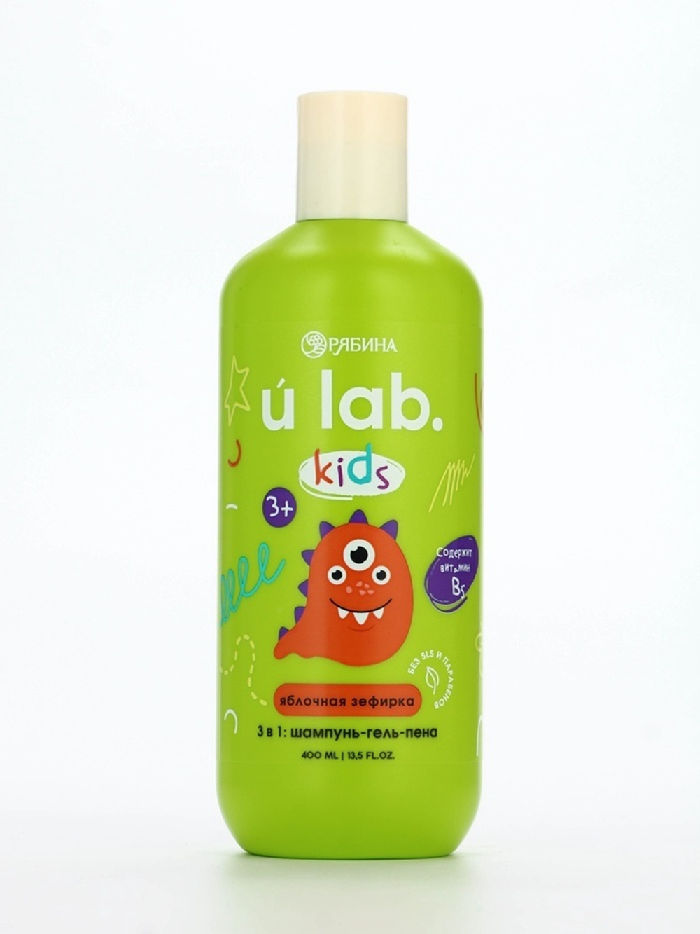 Детский шампунь-гель-пена 3в1 «Монстрики», 400 мл, аромат сладкая яблочная зефирка