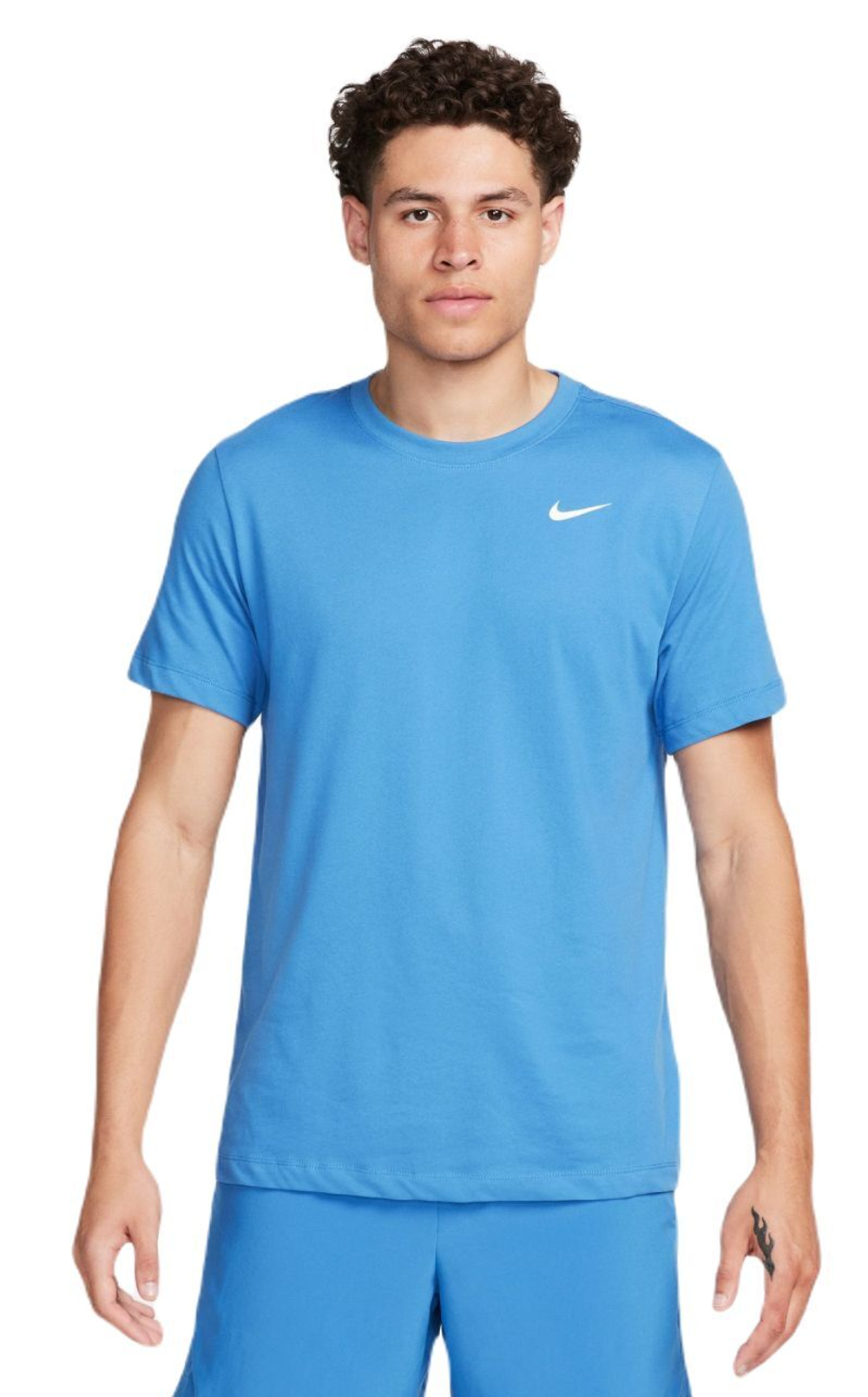 Мужская теннисная футболка Nike Solid Dri-Fit Crew - star blue/white