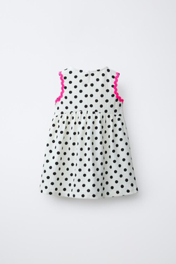 ZARA ПЛАТЬЕ С ПРИНТОМ, ЭКРЮ