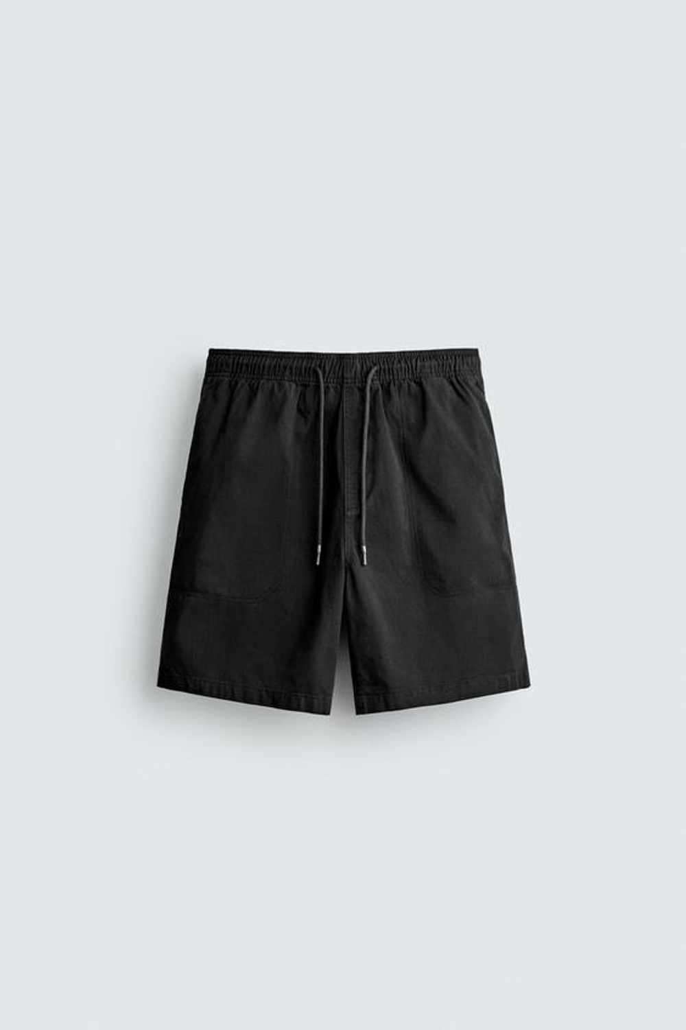 ZARA ШОРТЫ RELAXED FIT С ЭФФЕКТОМ ПОТЕРТОСТИ, ЧЕРНЫЙ