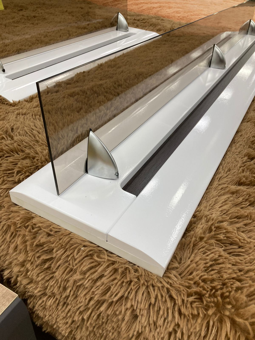 Полка навесная 1 Стокгольм белый/белый глянец