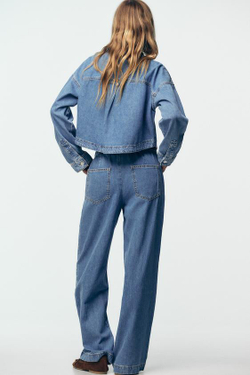 ZARA ДЖИНСЫ-ДЖОГГЕРЫ Z1975 WIDE LEG, ВЫЦВЕТШИЙ СИНИЙ