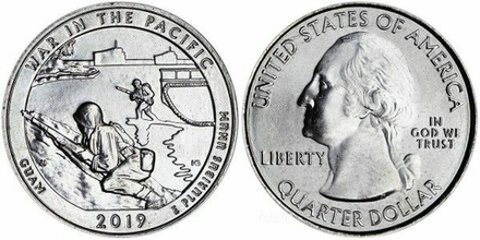 США 25 центов 2019 Квотеры «Парки США» 48 - Национальный парк Войны в Тихом океане