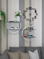 Набор полок круглых настенных серебро-черных  - СЧ