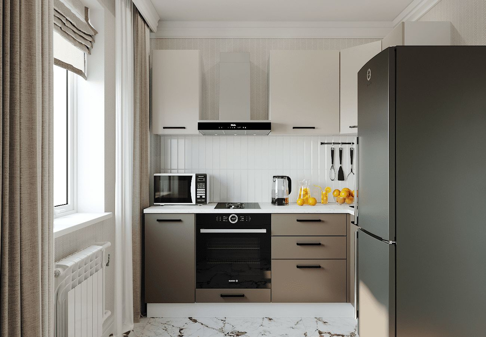 Кухонный гарнитур угловой Латте 2200х1000 столешница 26 мм