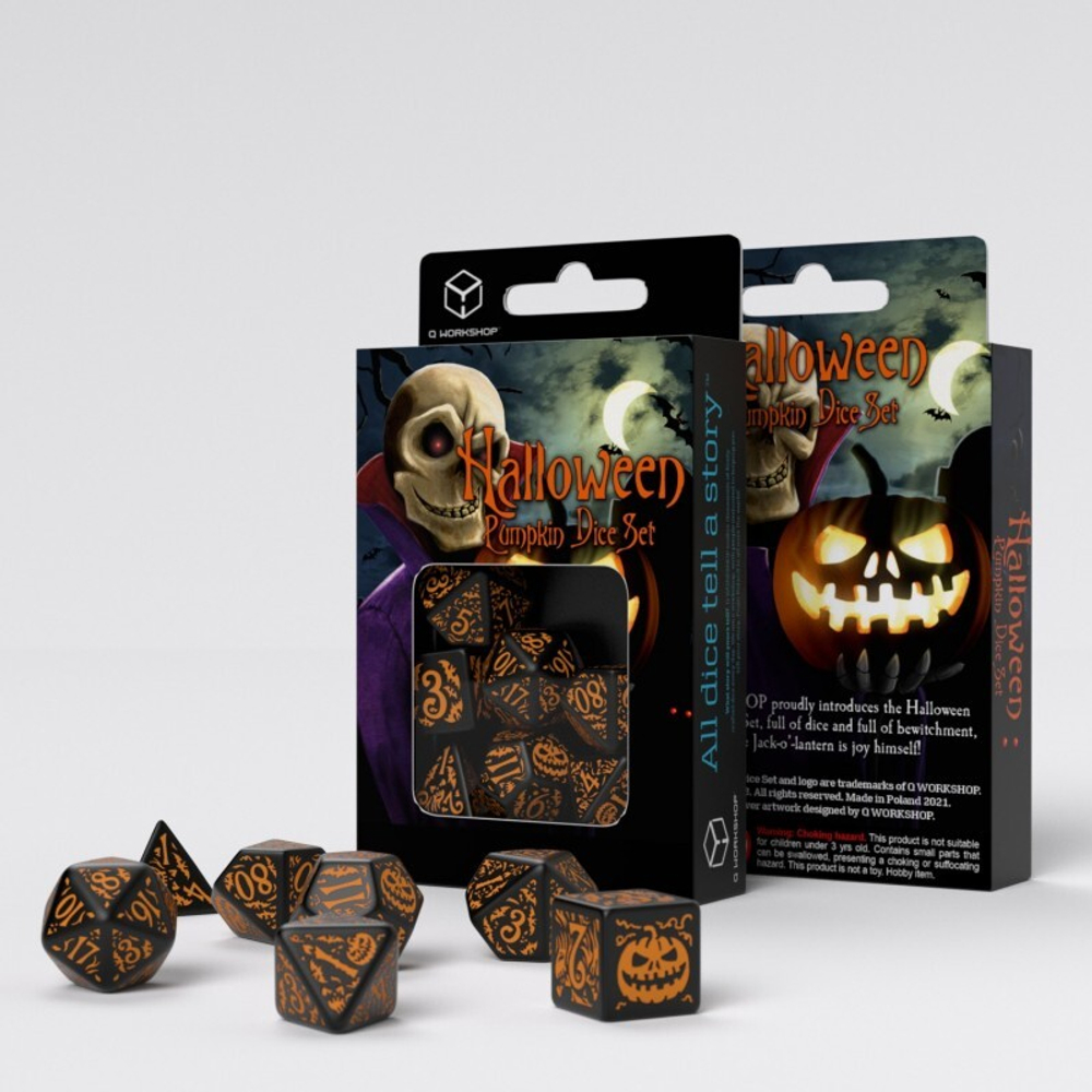 Halloween Pumpkin Black & orange Dice Set