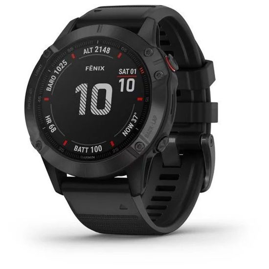 Мультиспортивные часы Garmin Fenix 6 Pro - черные с черным ремешком 010-02158-02