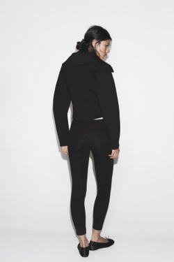 ZARA ЛЕГИНСЫ С ДЕКОРАТИВНЫМИ ШВАМИ, ЧЕРНЫЙ