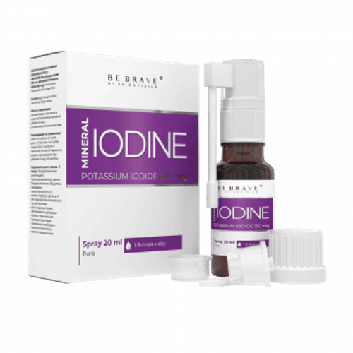 BE BRAVE by DR. Davidian Potassium Iodide,Йод (Йодид калия) для здоровья щитовидной железы и гормонального баланса 150мкг, 20 мл, 130 нажатий.