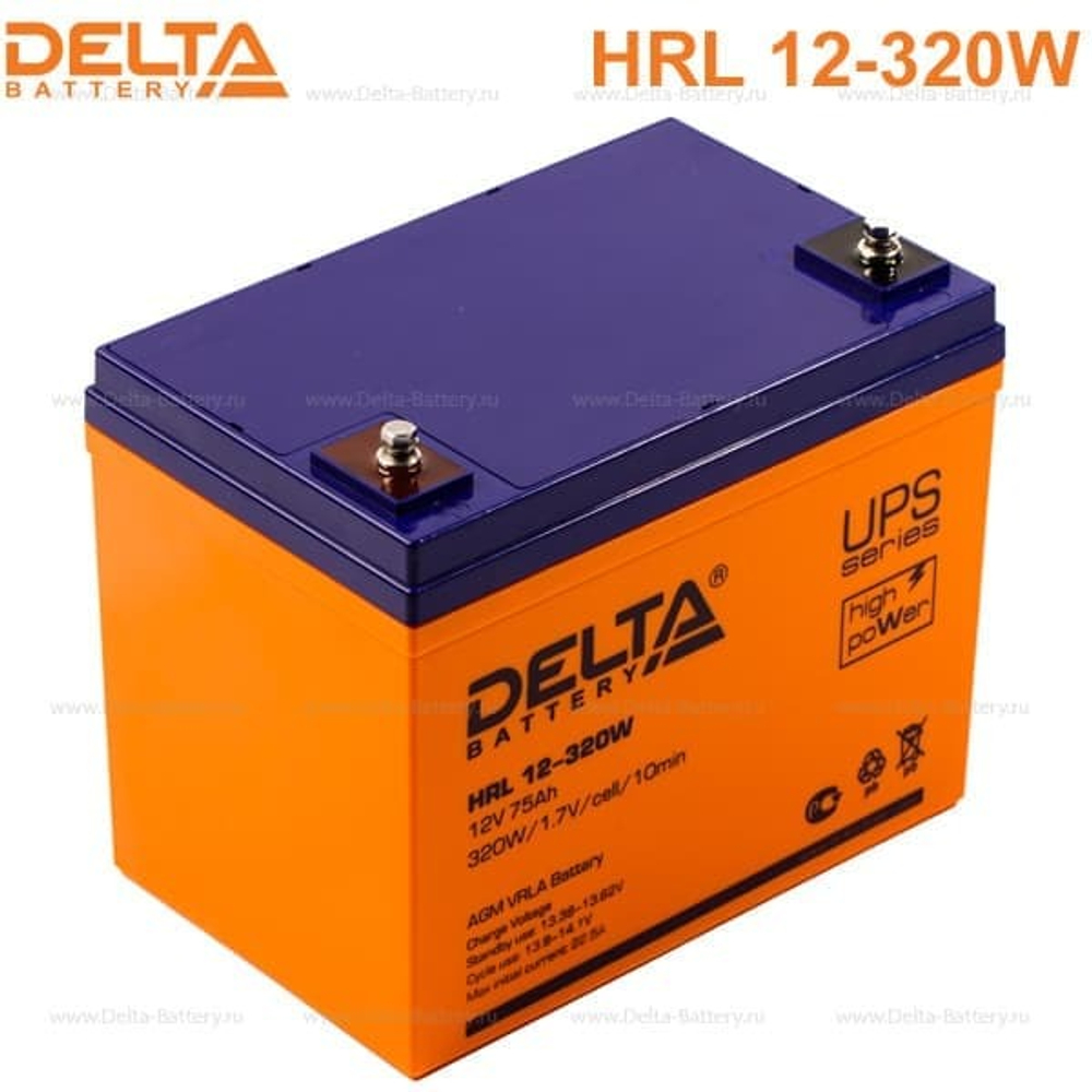 Аккумуляторная батарея Delta HRL 12-320W (12V / 75Ah)