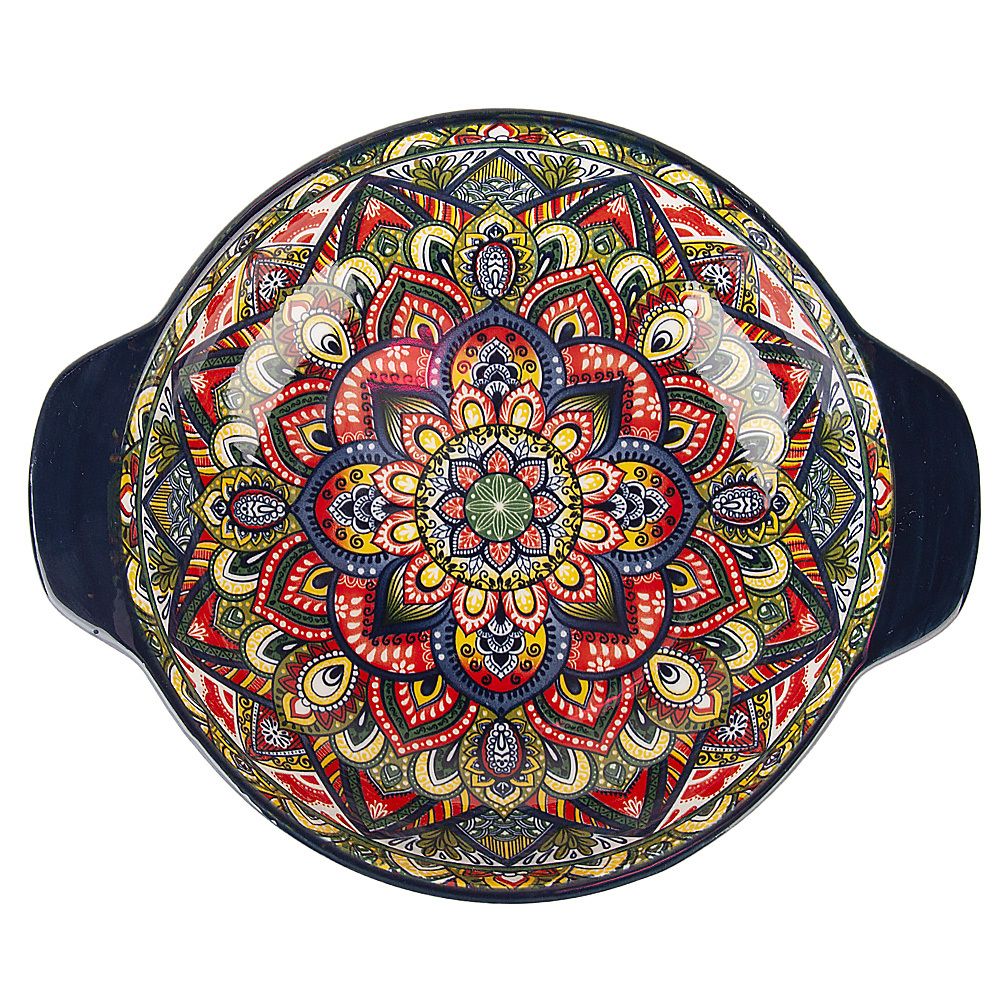 Салатник с ручками " " (синий) 25х20,5х6см v=1200мл (min6) (транспортная упаковка)