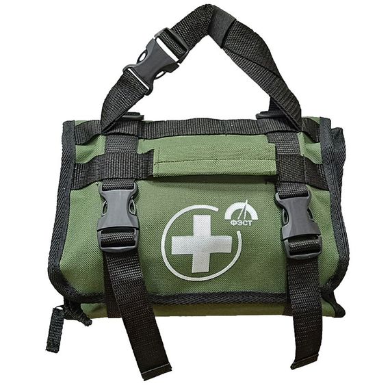 Набор первой помощи для активного отдыха, туризма, путешествий (сумка- скрутка) хаки  
штрихкод  4607025847632