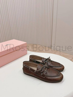Женские коричневые лоферы Miu Miu