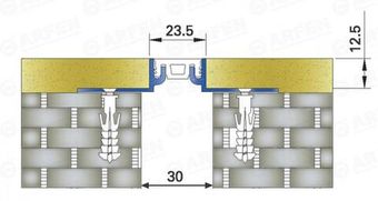 Деформационный шов шириной 30 мм для стен и потолков AR220-030 размер