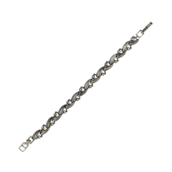 "Шелк" браслет в серебряном покрытии из коллекции "Ателье" от Jenavi с замком карабин