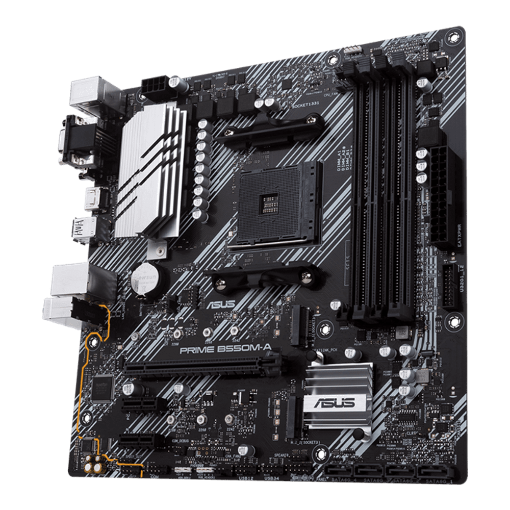 Материнская плата ASUS PRIME B550M-A  AM4 4xDDR4 4xSATA3 RAID 2xM.2 DVI-D D-Sub HDMI mATX