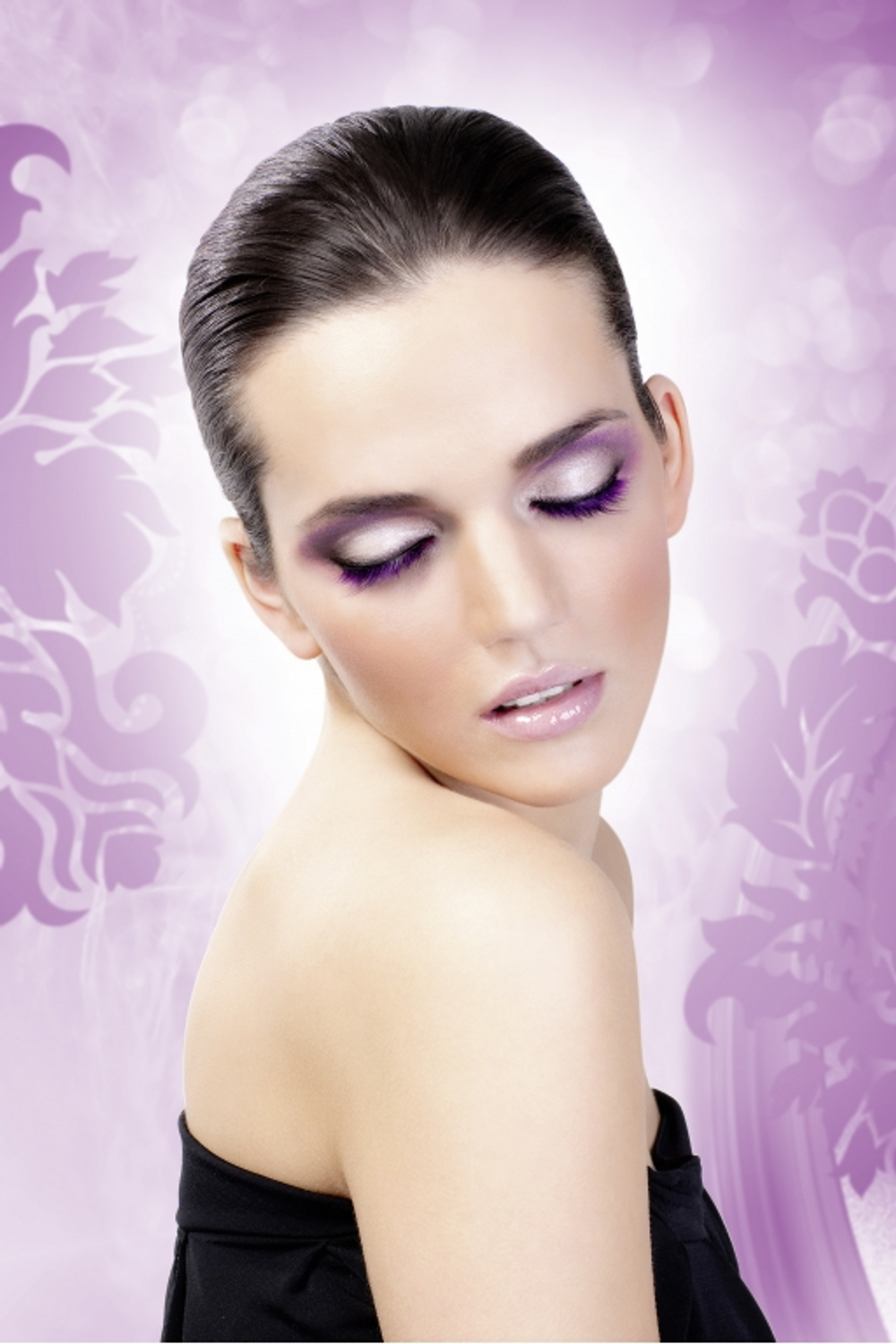 Асимметричные фиолетовые ресницы Deluxe (Цвет: фиолетовый)