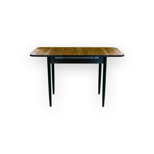 Стол Lerosco-11 2058 бискайская сосна, кромка черный, царги венге, опора конус черный LEROSCO