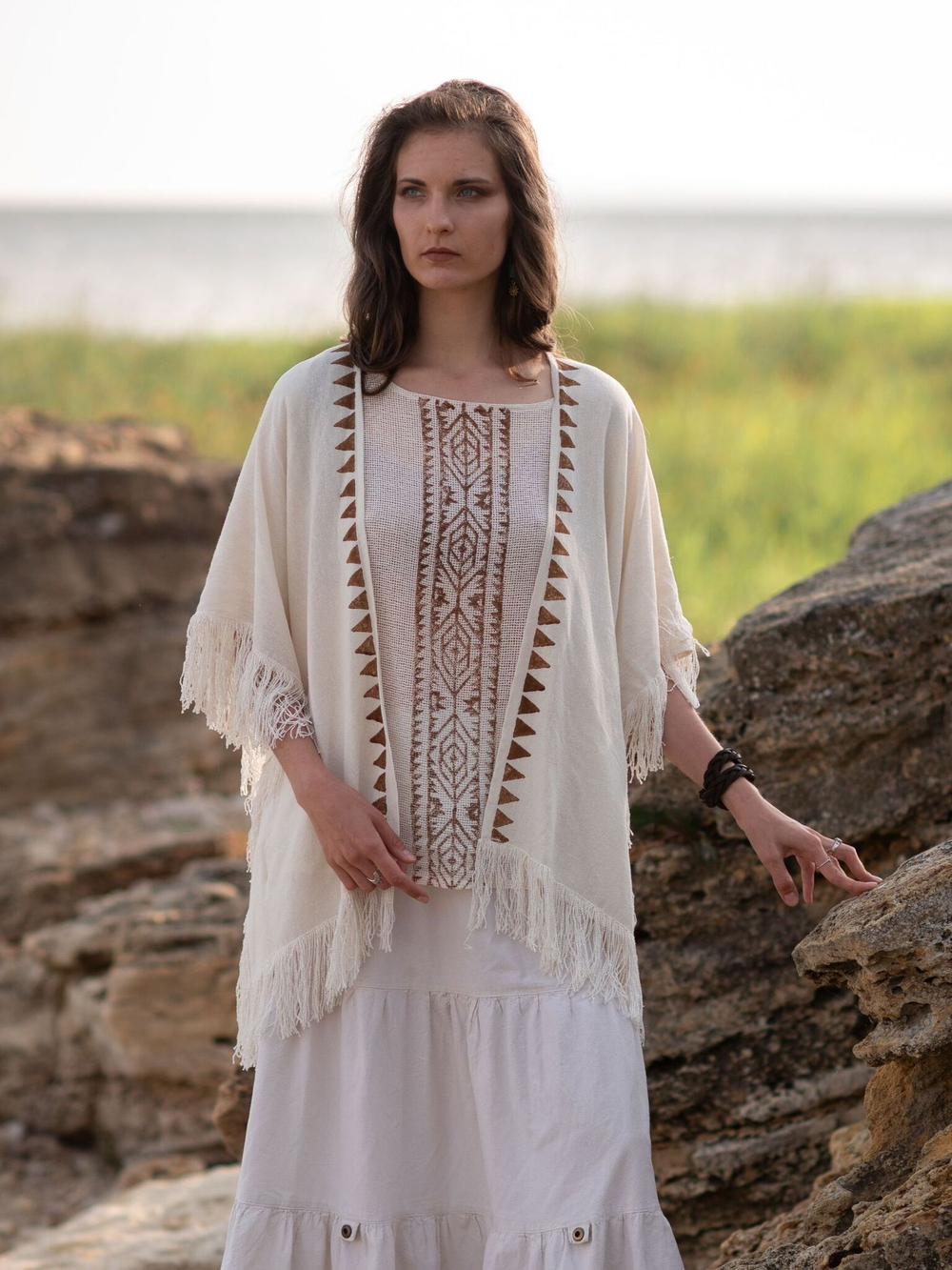 Накидка короткая с бахромой Tribal