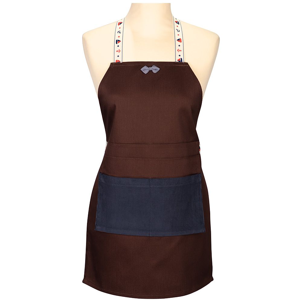 ФАРТУК МАЛЕНЬКИЙ ДЕКОРАТИВНЫЙ "СУПЕР КОК" ,КОРИЧНЕВЫЙ, 50%Х/Б 50%ПЭ