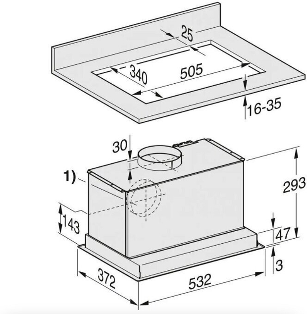Встраиваемая вытяжка Miele DA 2558