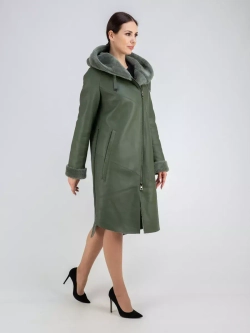 Дубленка зима натуральная удлиненная с капюшоном