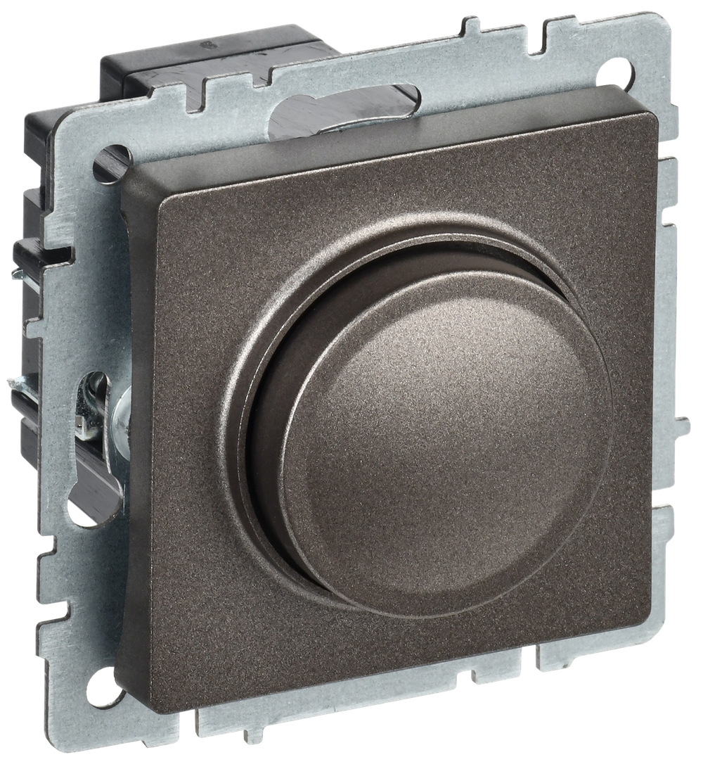 BRITE Светорегулятор поворотно-нажимной 600Вт СС10-1-0-БрТБ темная бронза IEK