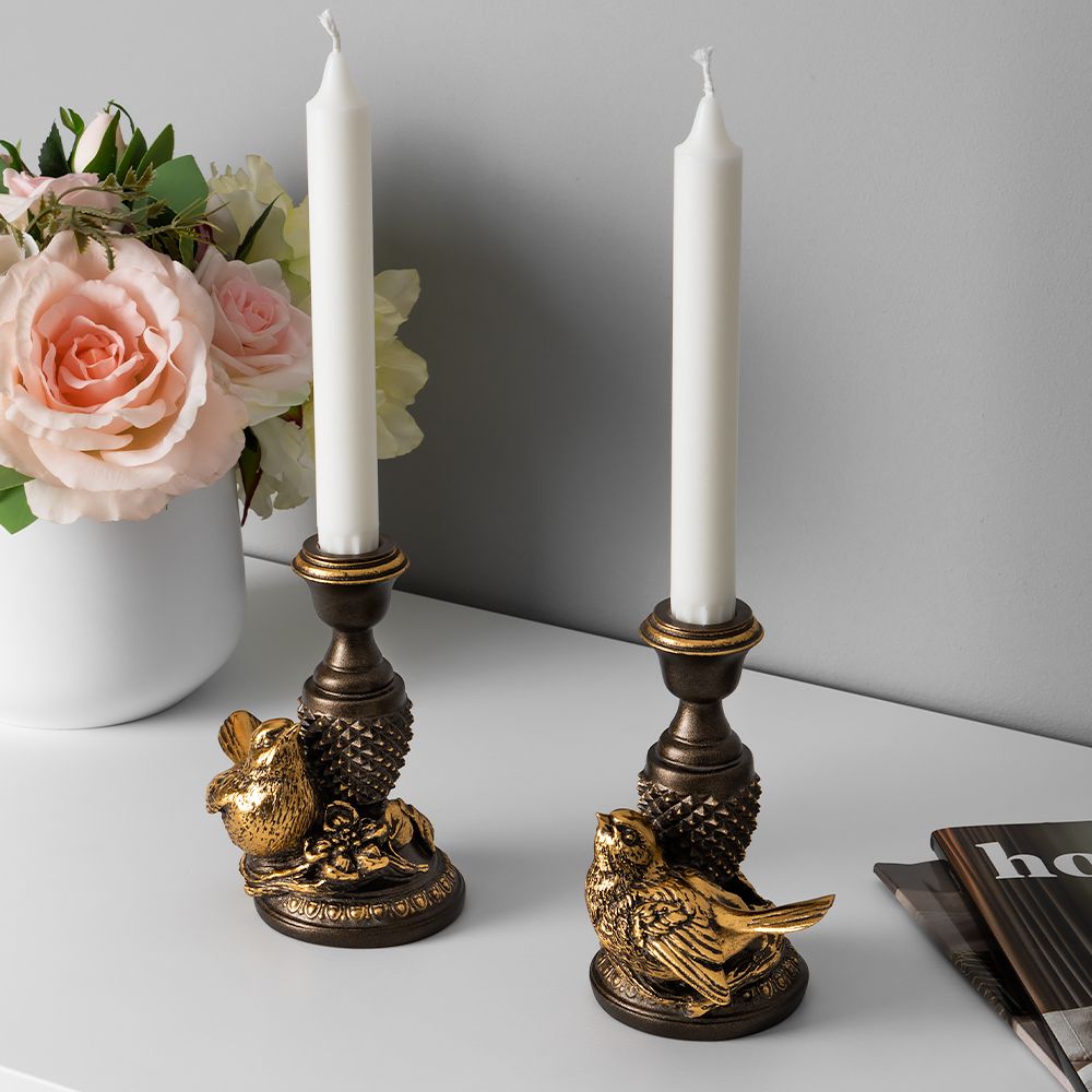 Подсвечник Птичка Терра левый Бронза