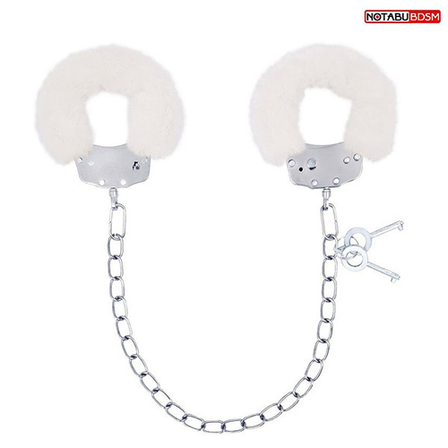 Белые меховые оковы на сцепке с ключиками Bior Toys Notabu NTB-80675