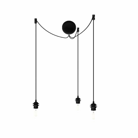 Кластер 3 Cannonball черный E27-15W LED, длина провода 2,5м, для всех Vita ламп