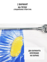 Тюль Синие ромашки