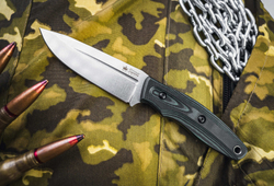 Нож Kizlyar Supreme CITYHUNTER Elmax SW G10-BGH PS (StoneWash, G10 Handle, Poliamide Sheath)