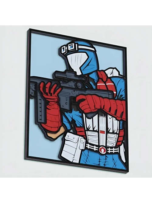 3D Картина по номерам из дерева Кобра Вайпер, 23x30 см