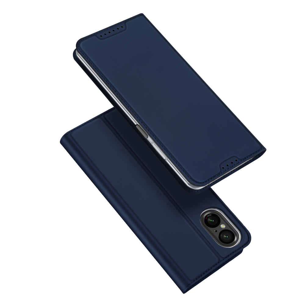 Чехол книжка из PU кожи синего цвета от Dux Ducis для смартфона Sony Xperia 10 VI (10-6), серия Skin Pro Series Case