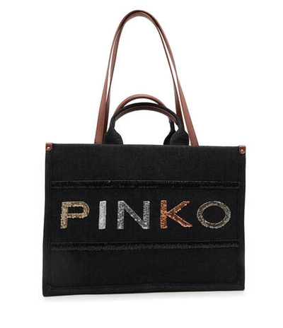 Сумка-шопер SHOPPER DENIM RICAMO LOGO Pinko - черный(101964 A17T)