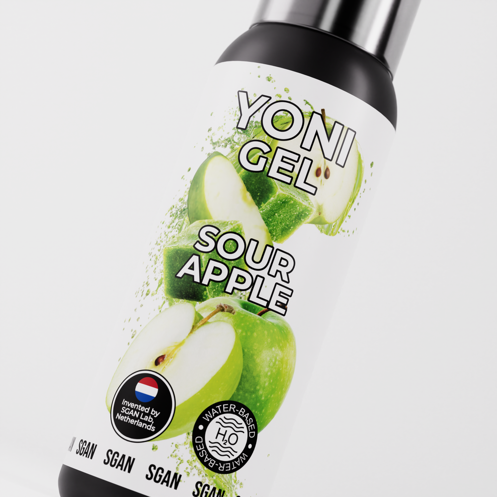 Лубрикант для орального секса SGAN YONI GEL со вкусом кислого яблока, 100 мл