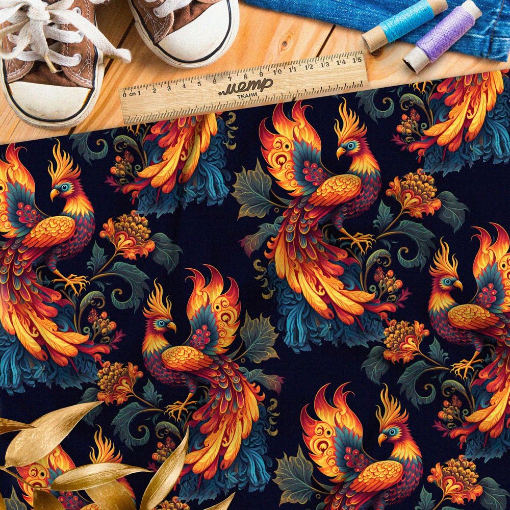 Ткань оксфорд 600 русская жар-птица