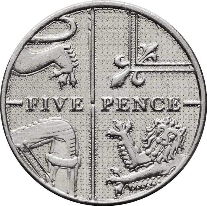 5 пенсов 2011-2015 Великобритания