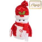 Сувенир новогодний «Новогодняя радость - Снеговичок» 12*19*6,5 см, Красный (с подсветкой)
