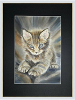 Картина авторская акварельная в паспарту 30х40 см на стену для интерьера "Малыш"