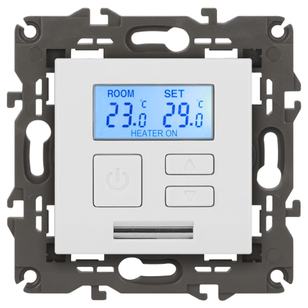 14-4111-01 ЭРА Терморегулятор универс. 230В-Imax16А, IP20, Эра Elegance, белый | Elegance Белый